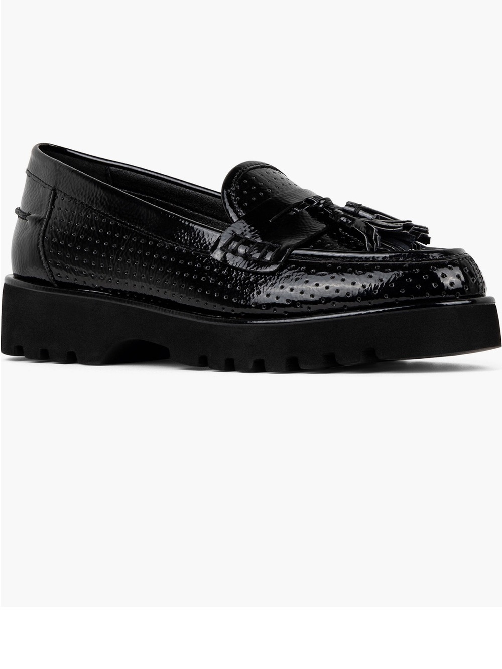 Donald J. Pliner Black Patent Loafers